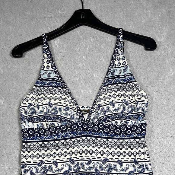 Tommy Bahama Swim Dress Size Medium Blue/White Paisley Terrace Over-the-Shoulder - Picture 2 of 12